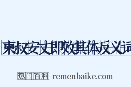 柬叔安丈即效其体反义词是什么意思的图片
